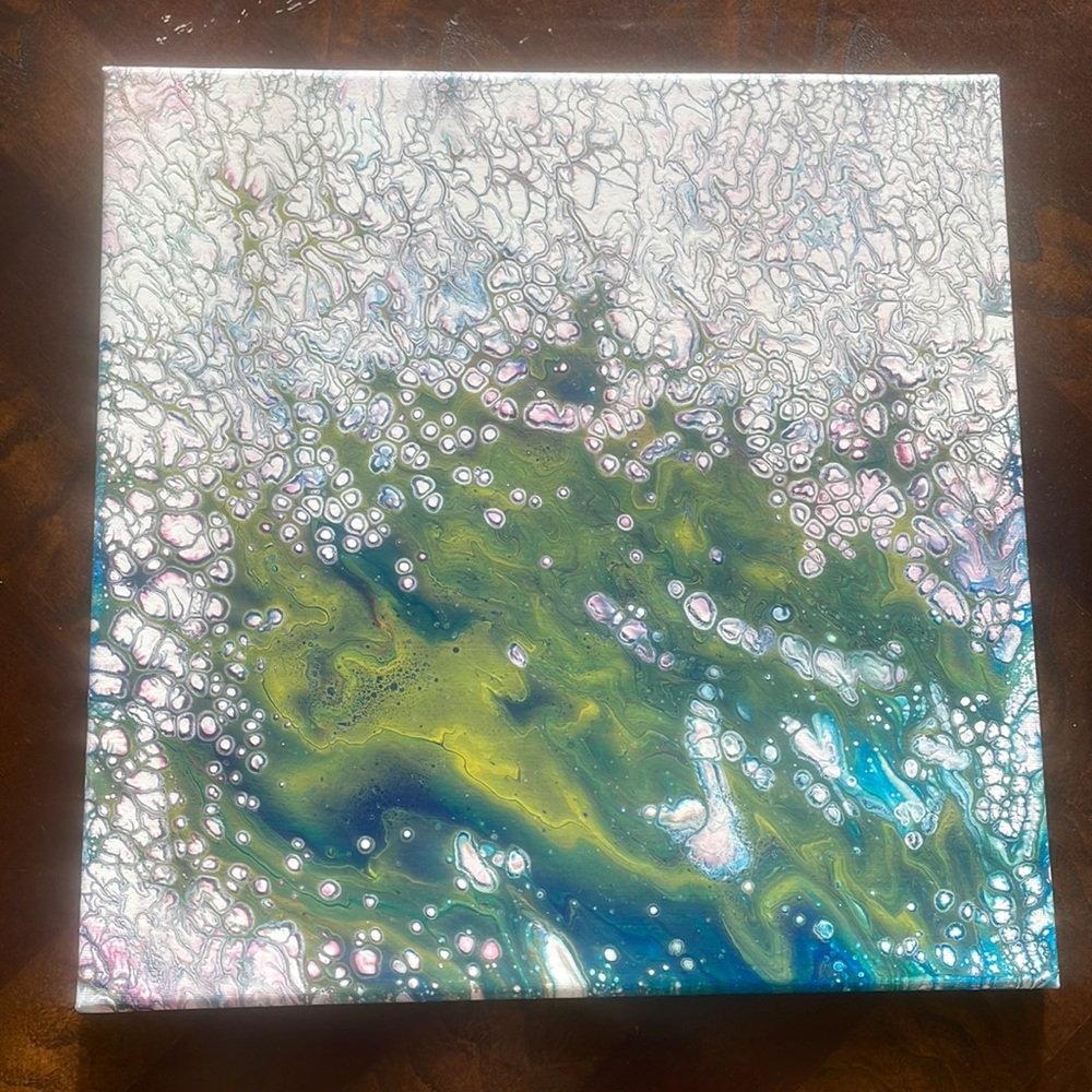 Paint Pour Fluid Art Wall Decor Painting By Local Omaha Artist, Tammy Muecke.